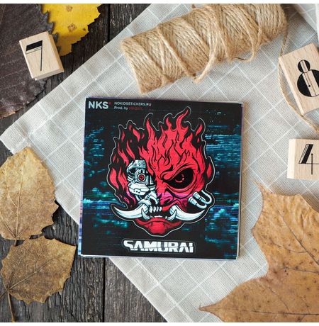 Наклейка Киберпанк 2077 - Самурай (Cyberpunk), стикер NKS card