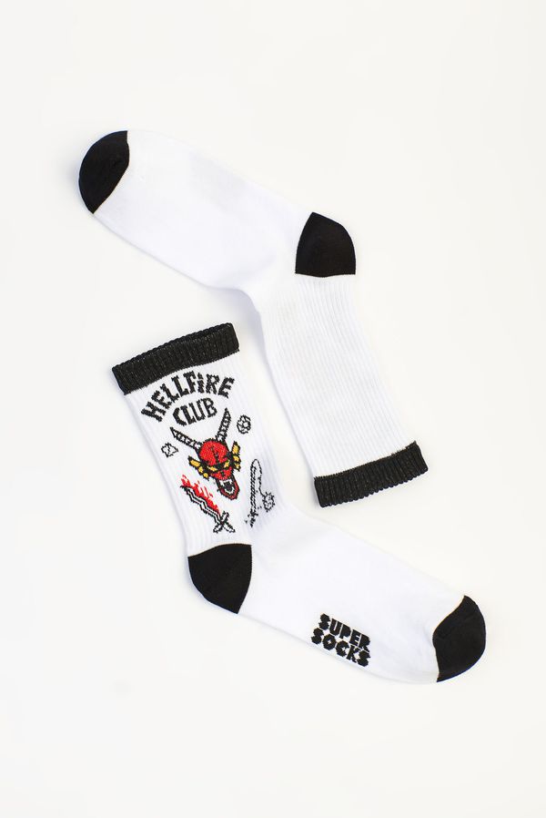 Носки SUPER SOCKS Hellfire Club белые (размер 35-40)