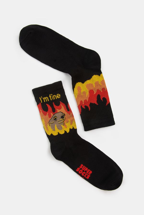 Носки SUPER SOCKS Мем This is fine (размер 35-40)