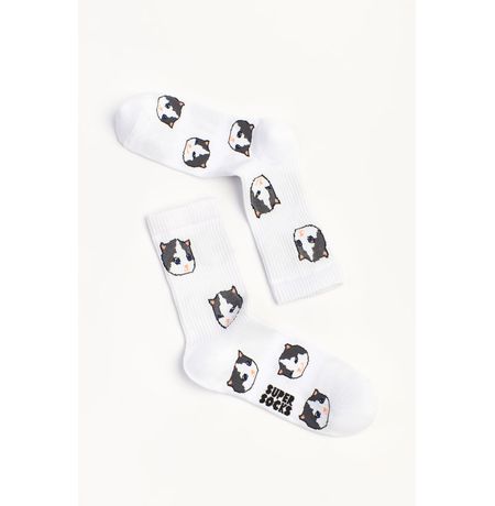 Носки SUPER SOCKS Кот Not hehe/hehe паттерн (размер 35-40)