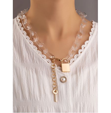 Цепь Замок и ключ, прозрачная