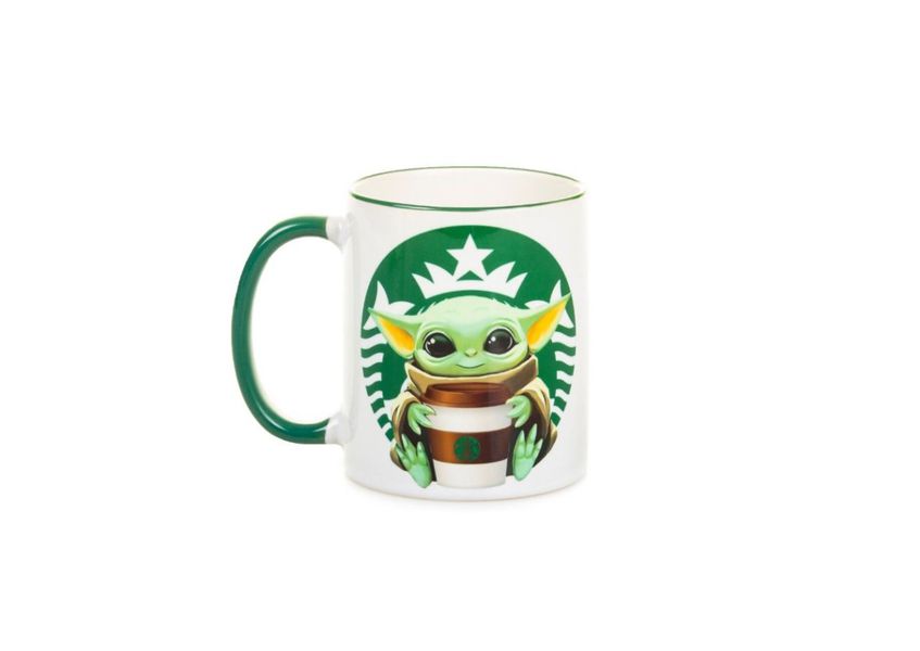 Кружка Звездные войны - Малыш Йода со стаканчиком Старбакс (Star Wars - The Child) УЦЕНКА