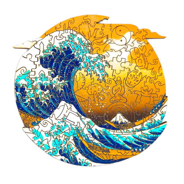 Пазл Большая волна в Канагаве, деревянные WOODZLE изображение 2