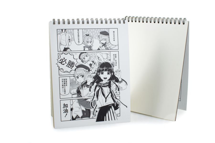 Скетчбук Аниме - Девушка с ушками нэко, страница манги