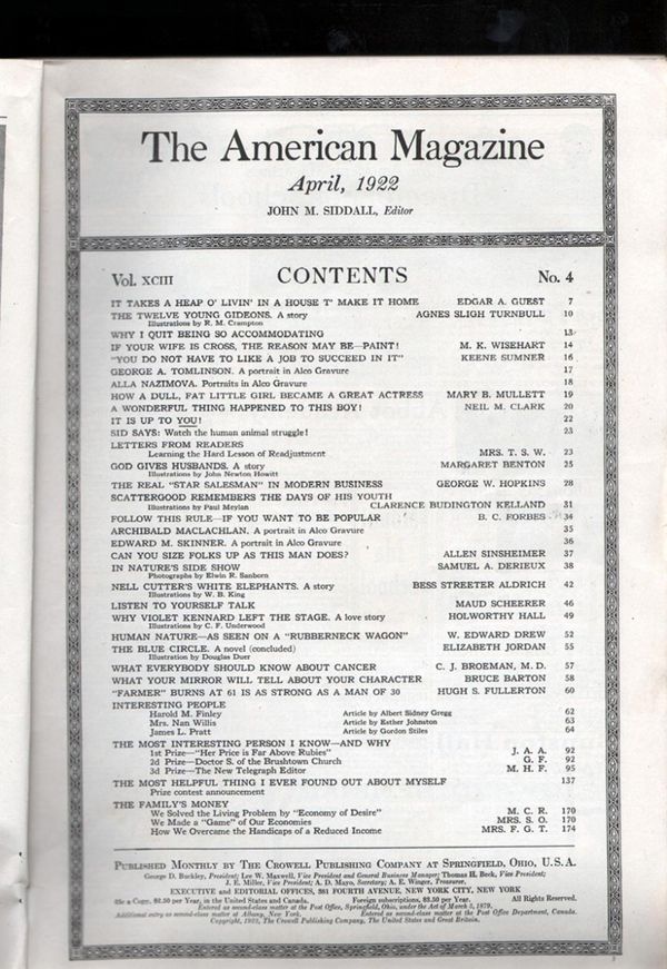 Ретро-журнал American Magazine (Апрель 1922 года) изображение 2