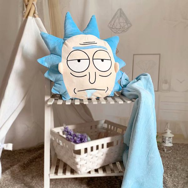 Подушка Рик - Рик и Морти (Rick and Morty), с пледом изображение 2