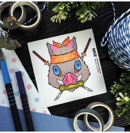 Стикер Клинок рассекающий демонов - Иноске Хашибира (Demon Slayer) No kid's