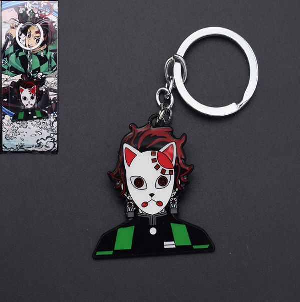 Брелок Клинок рассекающий демонов - Танджиро в маске 4 см, металл