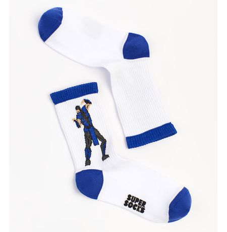 Носки SUPER SOCKS Саб-Зиро - Mortal Kombat, белые (размер 35-40)