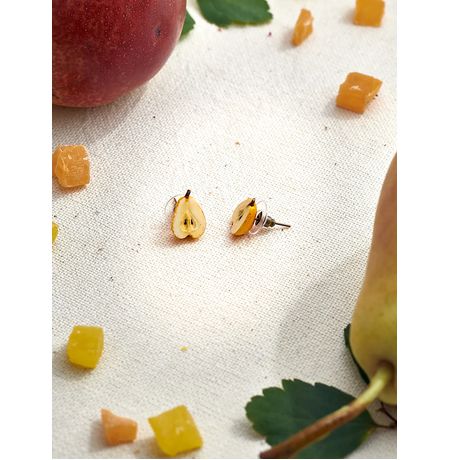 Серьги Груша половинки, гвоздики изображение 2