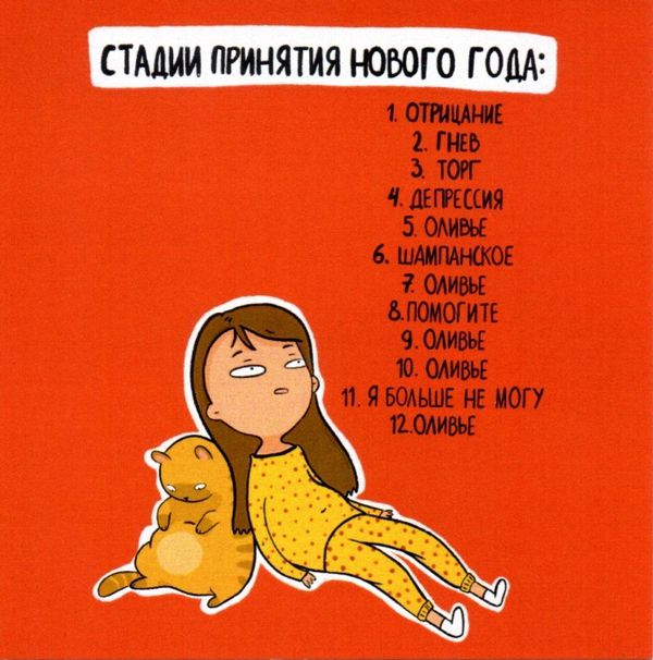 Открытка новогодняя Стадии принятия