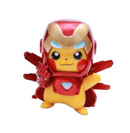 Фигурка Пикачу - Железный Человек с Перчаткой Бесконечности (Pikachu Iron Man) 10 cм