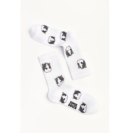 Носки SUPER SOCKS Кот Not hehe/hehe паттерн  (размер 40-45)