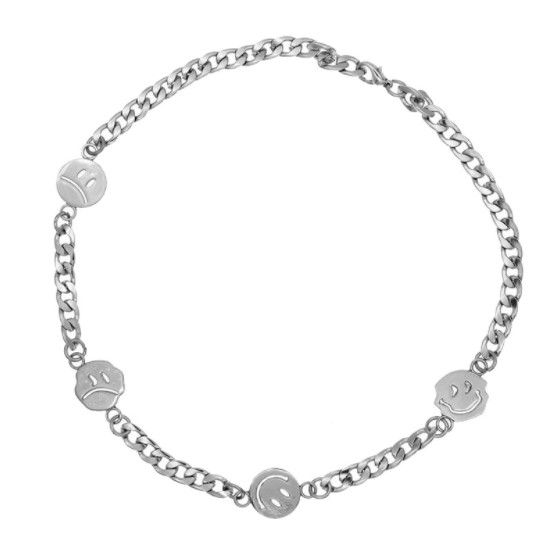 Цепь Смайлики, серебро