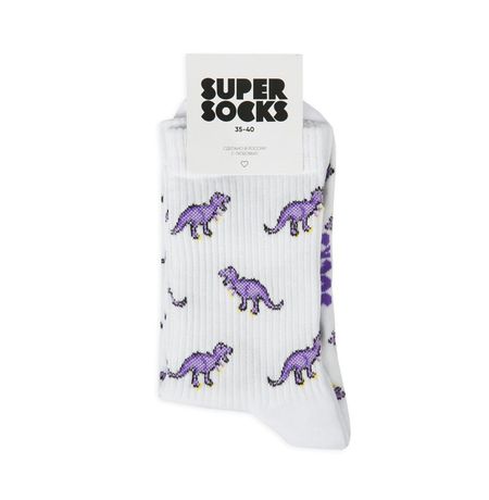 Носки SUPER SOCKS Динозавр фиолетовый