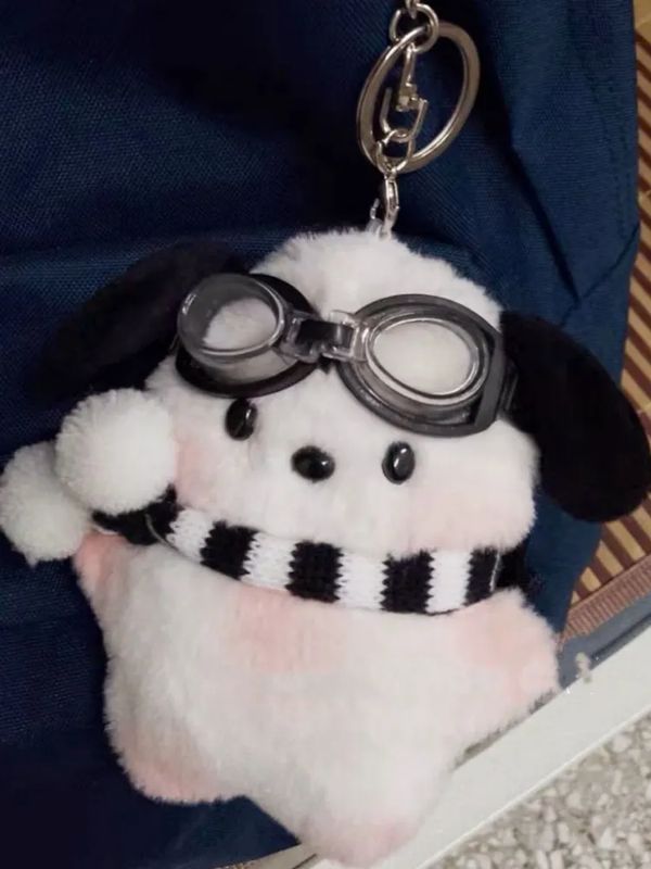 Брелок Hello Kitty - Почакко Пилот плюшевый (Pochacco) 12х8 см