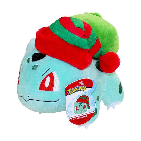 Мягкая игрушка Бульбазавр Новогодний (Bulbasaur Christmas Edition) 23 см