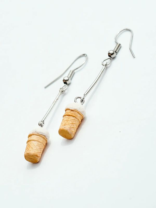 Серьги Вафельный стаканчик