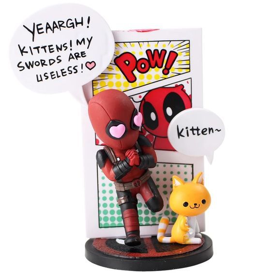 Фигурка Дэдпул с котиком (Deadpool Mini Egg Attack Series)