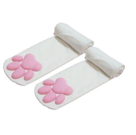 Чулки Кошачьи лапки, белый