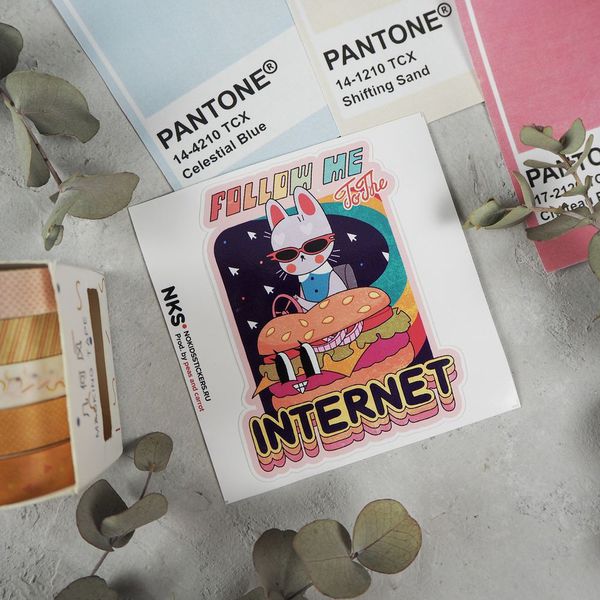 Стикер Follow me to the internet