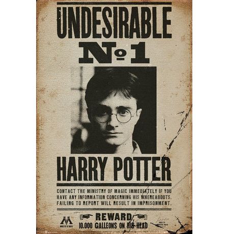 Постер Гарри Поттер - Нежелательное лицо №1 (Harry Potter Undesirable No 1)