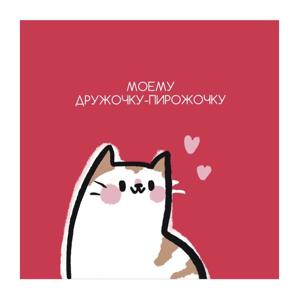 Открытка Котик - Дружочку-пирожочку