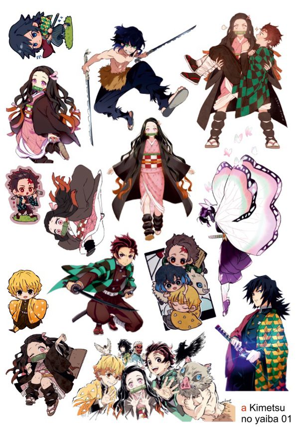 Набор стикеров Клинок рассекающий демонов - Kimetsu no yaiba 01 (E&L Print Work)