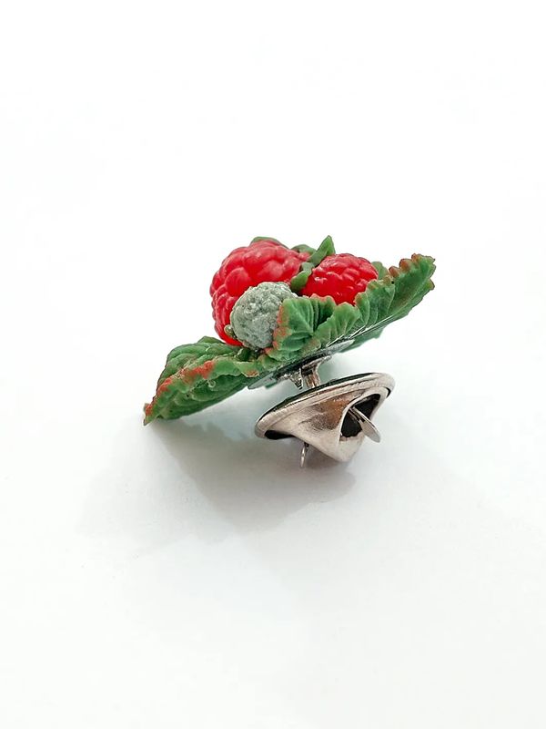 Брошь Малина тройная ягода изображение 2