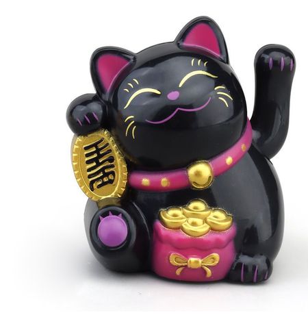 Фигурка Манеки Неко - Кот Счастья и Удачи черный (Maneki Neko)