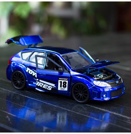 Масштабная модель Subaru Impreza WRX STI 2012 синяя JDM Tuners 1:24 изображение 4