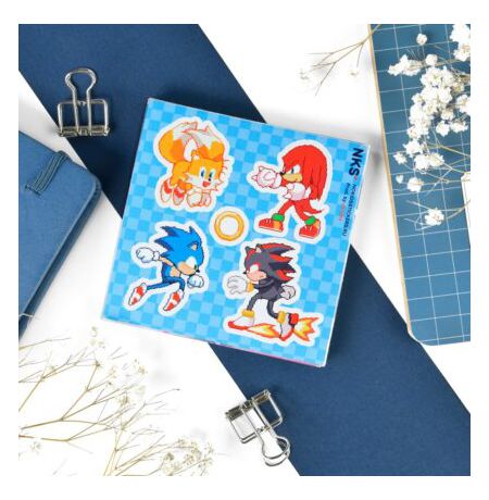 Наклейка Соник - Персонажи 8-бит (Sonic the Hedgehog), стикер NKS card