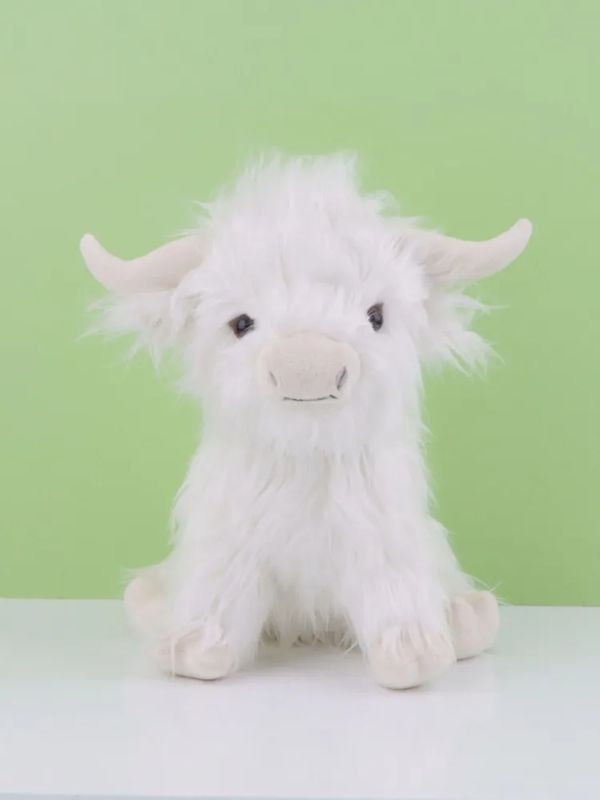 Мягкая игрушка Бык лохматый белый (Хайленд) 25 см