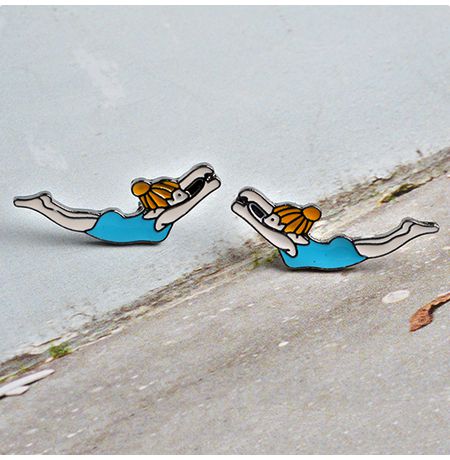 Значки Пловцы 2 шт изображение 3