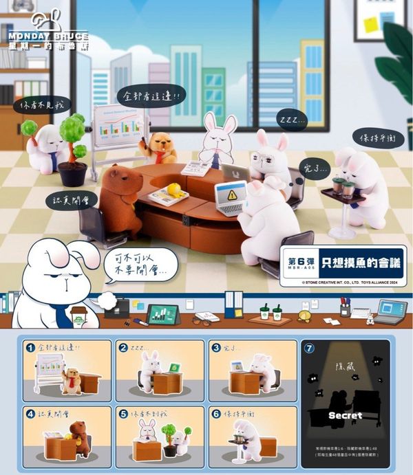 Случайная фигурка кролик Monday Bruce - Офис Лицензия 8-10 см изображение 2