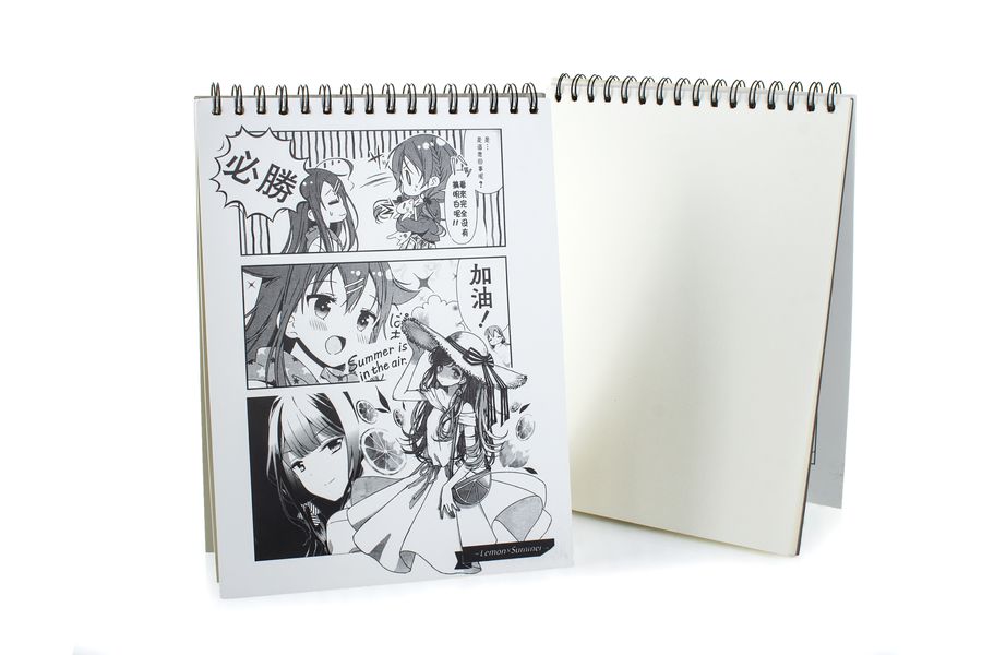 Скетчбук Аниме - Девушка в шляпе, страница манги