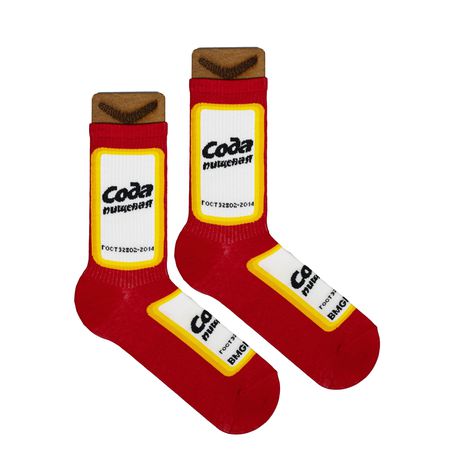 Носки Сода (размер 34-39), красный, BOOOMERANGS изображение 2