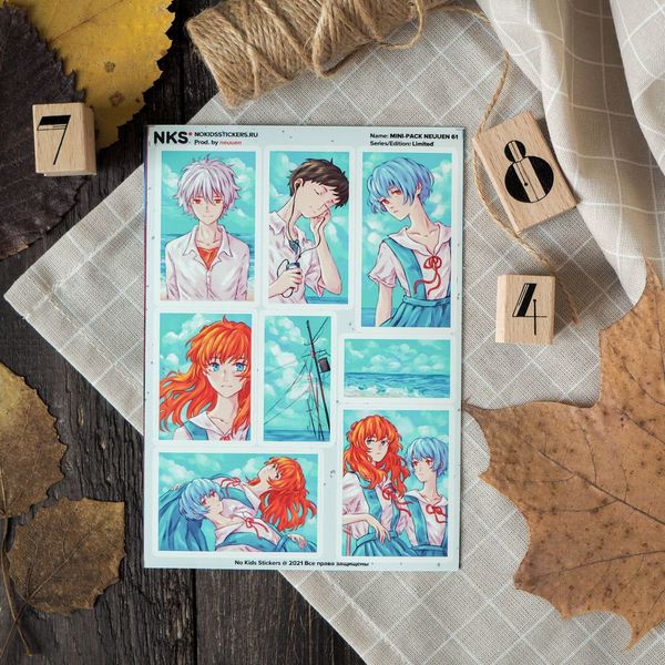 Набор стикеров Евангелион (Evangelion), mini No kid's