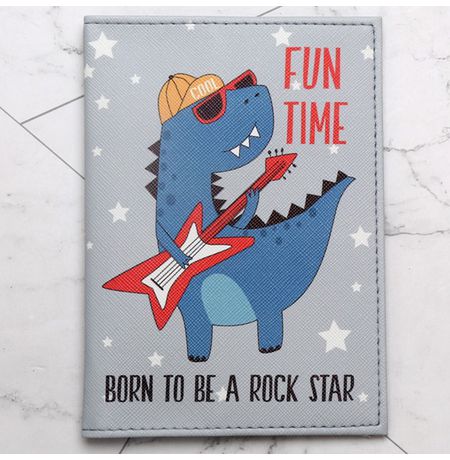 Обложка на паспорт Динозавр Рок-Звезда