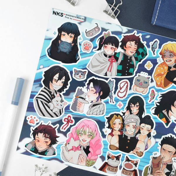 Набор стикеров Клинок рассекающий демонов - 2 (Demon Slayer) No kid's изображение 2