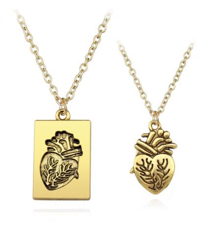 Кулон Сердце и пластина, парный