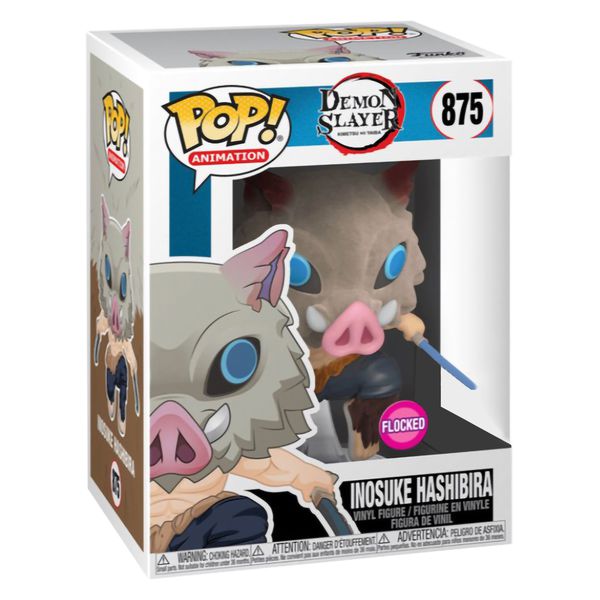 Фигурка Funko POP! Клинок рассекающий демонов - Иноске Хашибира Эксклюзив FLOCKED Inosuke Hashibira изображение 2