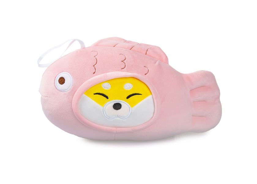 Мягкая игрушка Корги в костюме рыбы, розовый