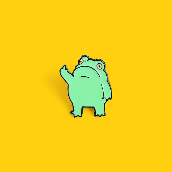 Значок Жабка с факом (пин, металл) изображение 3