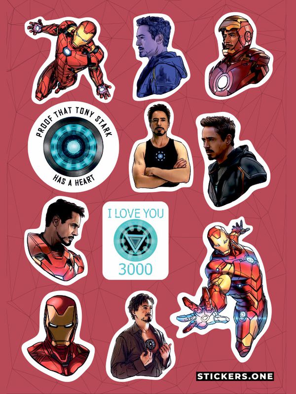 Набор стикеров Железный Человек (Iron Man)