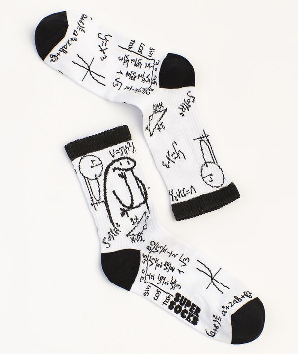 Носки SUPER SOCKS Задумался белые (размер 35-40)