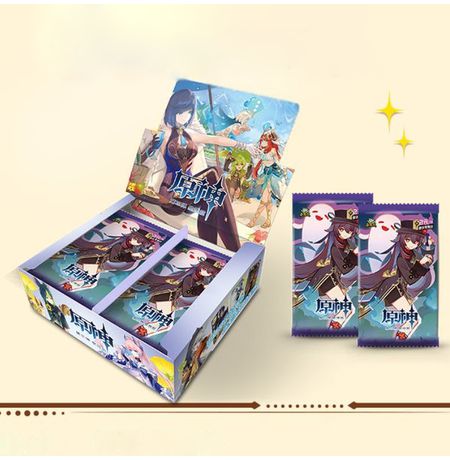 Коллекционные карточки Genshin Impact Tier 2 5 штук в бустере (Геншин Импакт) от Frog бокс с Е Лань