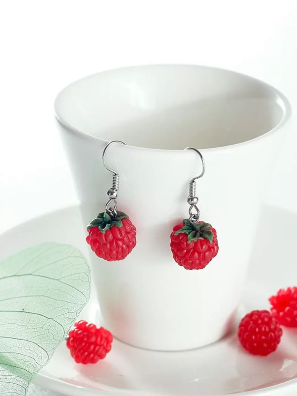 Серьги Малина с чашелистиком изображение 2