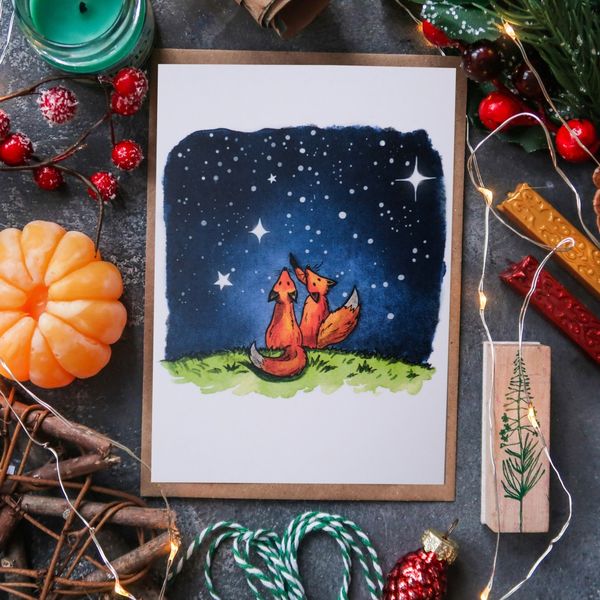 Открытка Star Foxes 15х10,5 см