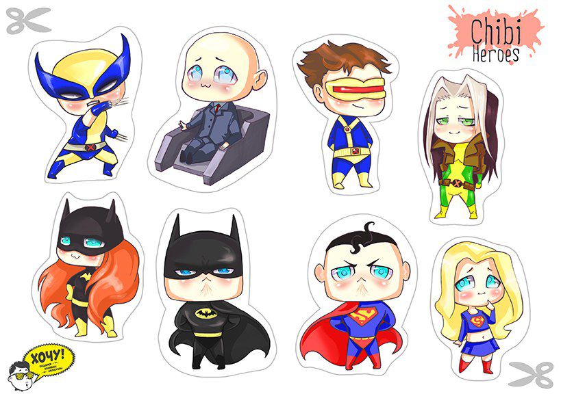 Набор наклеек Chibi Heroes
